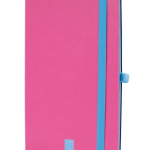 finocam modern cuaderno de tapa ligera 72 hojas formato a5 148x210mm papel crema de 80g/m2 bolsillo interior cierre con goma hojas microperforadas color rosa