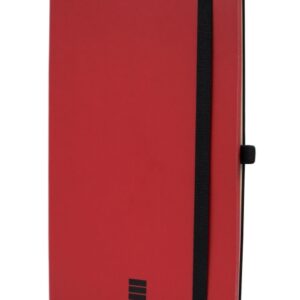 finocam modern cuaderno de tapa ligera 72 hojas formato a5 148x210mm papel crema de 80g/m2 bolsillo interior cierre con goma hojas microperforadas color rojo