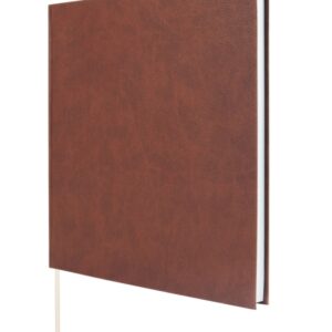 finocam event libro de visitas para firmar 80 hojas 250x250mm papel marfil de 120g/m2 cubierta sintetica de imitacion piel color marron