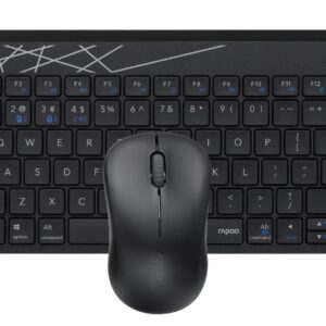 rapoo 8000m pack teclado compacto + raton inalambricos bluetooth y 2.4ghz raton 1300 dpi autonomia hasta 12 meses color negro