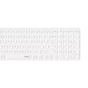 rapoo 9310m pack teclado ultrafino + raton inalambricos bluetooth y 2.4ghz raton 2400 dpi autonomia hasta 12 meses color blanco