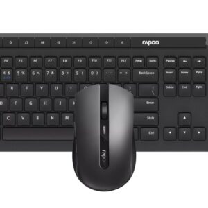 rapoo 8210m pack teclado + raton inalambricos bluetooth y 2.4ghz raton 1600 dpi autonomia hasta 12 meses color negro