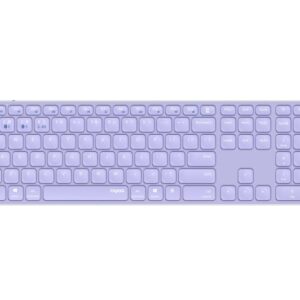 rapoo e9800m teclado compacto ultafino inalambrico bluetooth y 2.4ghz base de aluminio bateria recargable ecologica color purpura