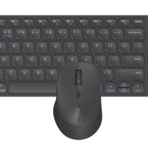 rapoo 9700m pack teclado ultrafino + raton inalambricos bluetooth y 2.4ghz raton 1600 dpi bateria recargable ecologica autonomia hasta 12 meses color negro