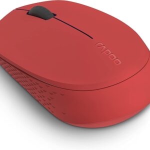 rapoo m100 silent raton inalambrico bluetooh y 2.4ghz 1300 dpi autonomia 9 meses color rojo