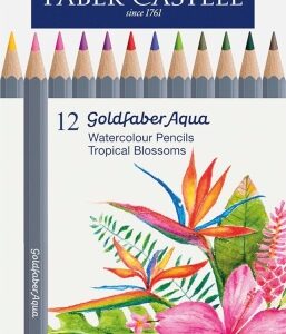 faber castell tropical escapes pack con 12 lapices de colores acuarelables goldfaber mina de 3,3mm aplicacion suave madera certificada fsc colores surtidos