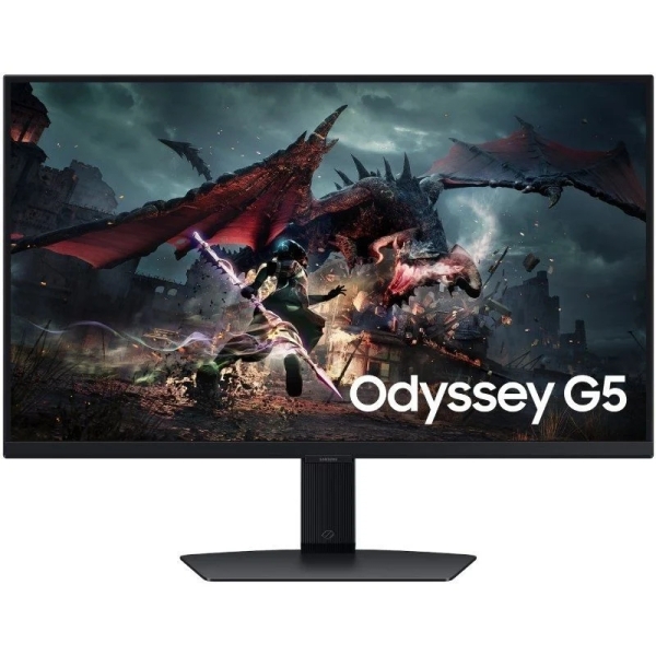 samsung odyssey g5 g50d monitor 27" ips qhd 180hz freesync respuesta 1ms regulable en altura, giratorio e inclinable hdmi, displayport vesa 100x100mm color negro