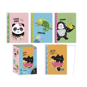 bismark animals libreta grapada a5 32 hojas lisas portada con diseños de animales tacto soft 4 diseños diferentes