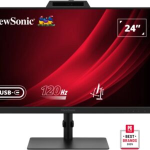 viewsonic vg2441v monitor led 27" ips fhd respuesta 4ms altavoces 4w webcam ajustable en altura, giratorio e inclinable hdmi, displayport, usb c vesa 100x100mm color negro