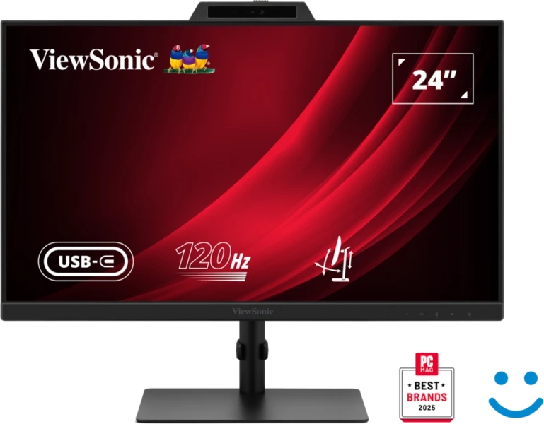 viewsonic vg2441v monitor led 27" ips fhd respuesta 4ms altavoces 4w webcam ajustable en altura, giratorio e inclinable hdmi, displayport, usb c vesa 100x100mm color negro