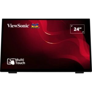 viewsonic td2465 monitor tactil 23.8" led fhd 60hz hasta 10 puntos de contacto respuesta 7ms altavoces 4w hdmi, displayport, usb vesa 100x100 mm color negro