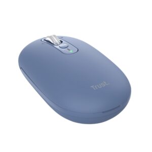 trust seron raton inalambrico ajustable hasta 3200dpi bluetooth recargable clic silencioso receptor usb c multiplataforma 31x62x111mm color azul