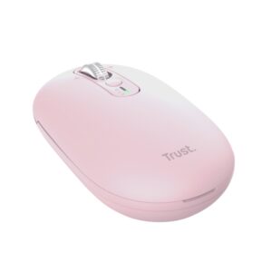 trust seron raton inalambrico ajustable hasta 3200dpi bluetooth recargable clic silencioso receptor usb c multiplataforma 31x62x111mm color rosa