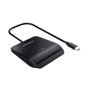 trust primo lector de tarjetas dni cable usb c de 1m multiplataforma 16x64x79mm color negro