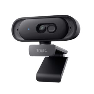 trust tomar webcam qhd 2k cable 2m microfono incorporado balance de blancos automatico modo de privacidad rosca 1/4" campo de vision de 76 grados 53x55x93mm color negro