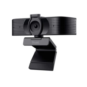 trust teza webcam 4k ultra hd cable 2m microfono incorporado balance de blancos automatico modo de privacidad adaptador a usb c campo de vision de 74 grados 50x53x130mm color negro