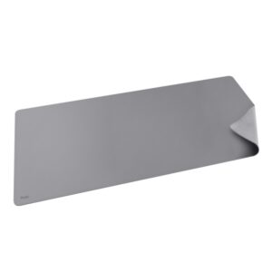 trust benya alfombrilla de escritorio xxl pvc superficie suave antideslizante flexible 430x900mm color gris