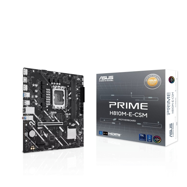 asus prime h810m e csm placa base intel 1851 2x ddr5, 2x m2, 4x sata iii, pcie, 4.0, usb 2.0, 3.2, rj 45, hdmi, displayport, microatx