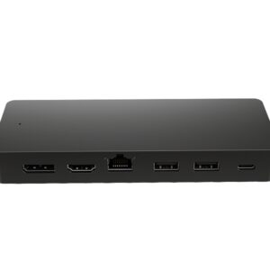 hp hub multipuerto usb c 7 en 1 2 puertos usb a + 2 puertos usb c + 1 display port + 1 hdmi + 1 rj45 plug & play