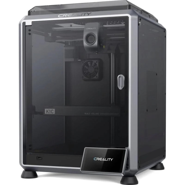 creality k1c impresora 3d cerrada tamaño 22x22x25cm cuerpo de aleacion de aluminio y cristal interfaz de usuario inteligente velocidad hasta 600mm/s