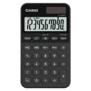 casio sl 310yc calculadora de bolsillo con pantalla lcd de 10 digitos calculo de impuestos alimentacion solar y pilas compacta y ligera color negro