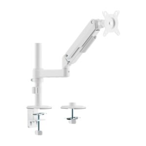 aisens eco soporte de mesa con brazo articulado para monitor de 17" 32" soporta hasta 9kg gestion de cables vesa 100x100mm contrapeso giratorio e inclinable color blanco