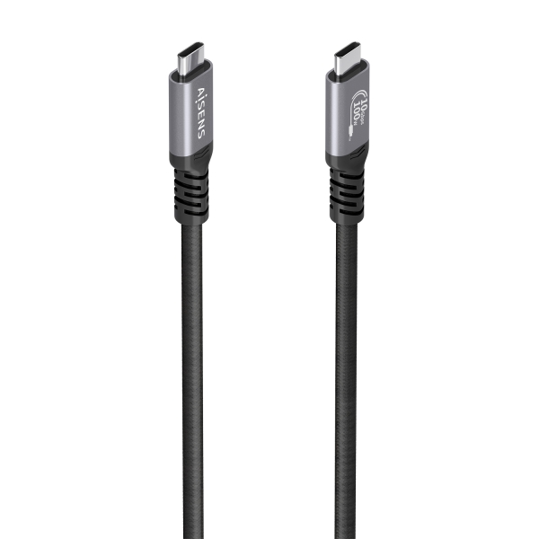 aisens cable usb c macho soporta hasta 100w longitud 4m velocidad de transferencia hasta 10gbps resolucion 8k aluminio color negro
