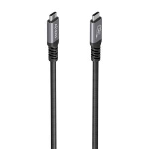 aisens cable usb c macho soporta hasta 240w longitud 0.5m velocidad de transferencia hasta 40gbps resolucion 8k aluminio color negro