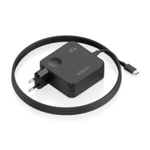 aisens cargador de pared cable usb c integrado de 1.5m 65w power delivery 3.0 multiples protecciones de seguridad color negro