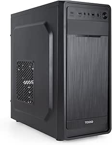 tooq prisma ultra caja semitorre atx fuente de alimentacion 500w ventilador 120mm bahias 3x 5.25" / 3x 3.5" / 2x 2.5" 2xusb usb c audio hd microfono 405x180x410mm color negro
