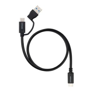 nanocable cable usb c macho soporta hasta 60w longitud 3m velocidad de transferencia hasta 10gbps resolucion 4k adaptador usb a integrado color negro