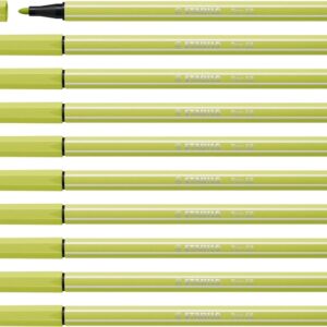 stabilo pen 68 rotulador de punta de fibra trazo de 1mm aprox. tinta con base de agua color verde lima