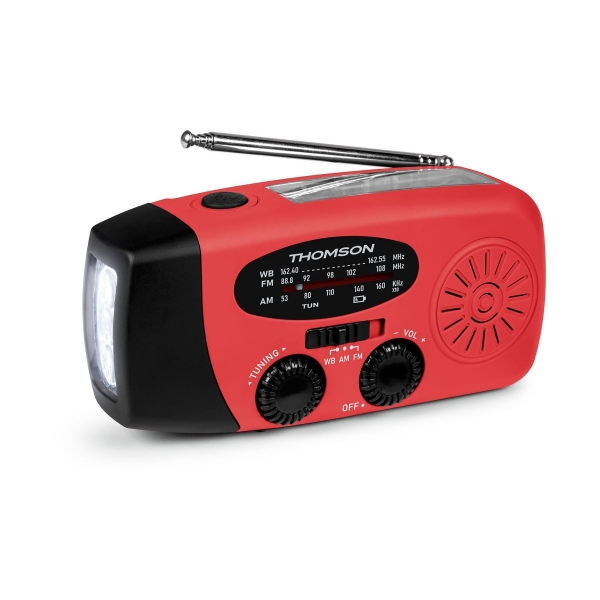 thomson rt260 radio linterna de emergencia funcion powerbank color rojo