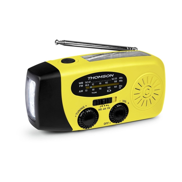 thomson rt260 radio linterna de emergencia funcion powerbank color amarillo