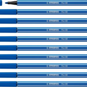stabilo pen 68 rotulador de punta de fibra trazo de 1mm aprox. tinta con base de agua color azul oscuro