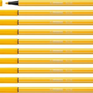 stabilo pen 68 rotulador de punta de fibra trazo de 1mm aprox. tinta con base de agua color amarillo