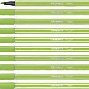stabilo pen 68 rotulador de punta de fibra trazo de 1mm aprox. tinta con base de agua color verde claro