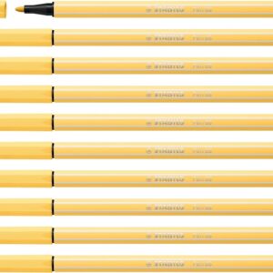 stabilo pen 68 rotulador de punta de fibra trazo de 1mm aprox. tinta con base de agua color amarillo claro
