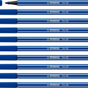 stabilo pen 68 rotulador de punta de fibra trazo de 1mm aprox. tinta con base de agua color azul marino