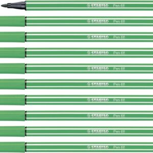 stabilo pen 68 rotulador de punta de fibra trazo de 1mm aprox. tinta con base de agua color verde