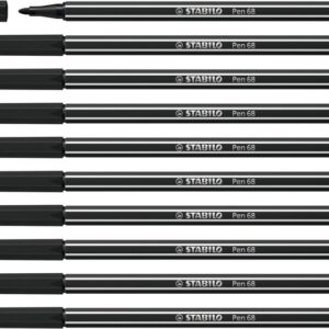 stabilo pen 68 rotulador de punta de fibra trazo de 1mm aprox. tinta con base de agua color negro