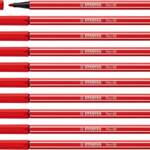 stabilo pen 68 rotulador de punta de fibra trazo de 1mm aprox. tinta con base de agua color carmin