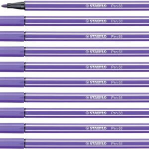stabilo pen 68 rotulador de punta de fibra trazo de 1mm aprox. tinta con base de agua color violeta