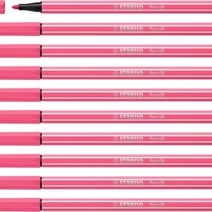 stabilo pen 68 rotulador de punta de fibra trazo de 1mm aprox. tinta con base de agua color rosa