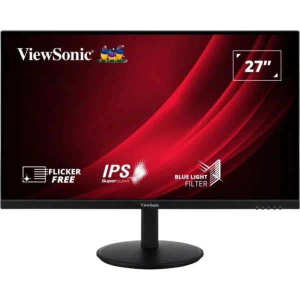 viewsonic vg2709 2k mhd 2 monitor led 27" ips qhd hdr respuesta 4ms altavoces 5w ajustable en altura, giratorio e inclinable hdmi, audio vesa 100x100mm