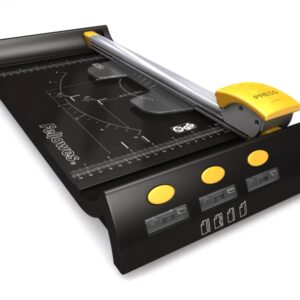 fellowes neutron cizalla de papel formato a4 cuchilla retractil pinza guias de corte capacidad de corte hasta 10 hojas 8x22.5x47.5cm color negro y plateado
