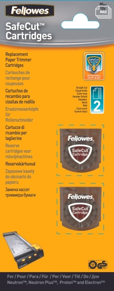 fellowes pack de 2 cuchillas de repuesto para cizalla corte recto cuchilla encapsulada retractil acero inoxidable