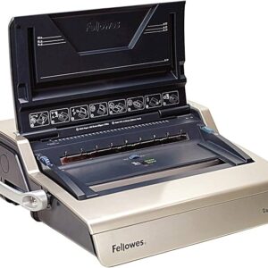 fellowes galaxy e wire encuadernadora electrica perfora hasta 20 hojas encuaderna hasta 130 hojas bandeja frontal incluye kit de inicio 45x53x16.5cm color gris