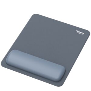fellowes breyta alfombrilla con reposamuñecas revestimiento antipolvo proteccion antimicrobiana tacto suave fabricado con material reciclado 24x20x1.75cm color azul