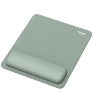 fellowes breyta alfombrilla con reposamuñecas revestimiento antipolvo proteccion antimicrobiana tacto suave fabricado con material reciclado 24x20x1.75cm color verde salvia